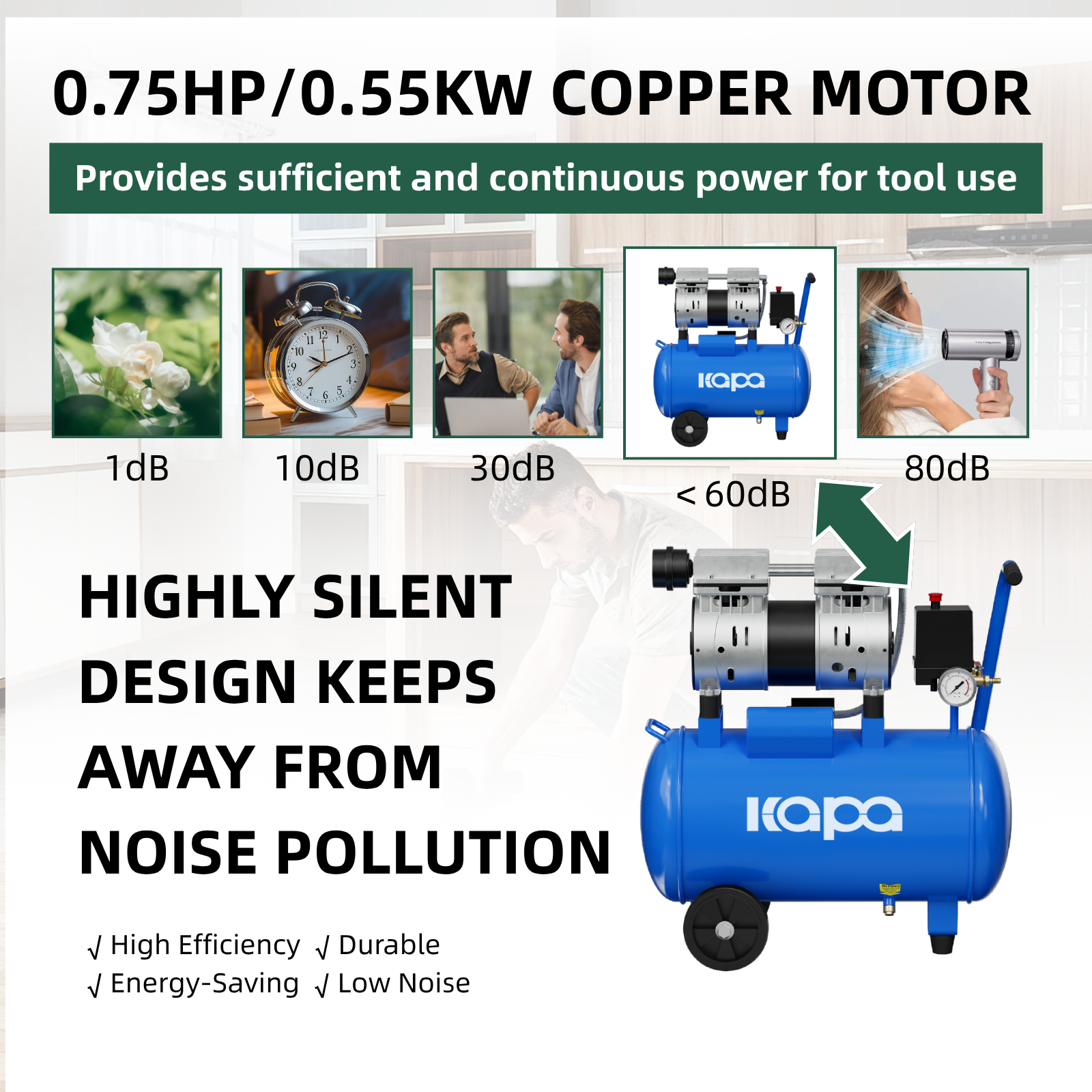 Oil Free Silent Air Compressor 