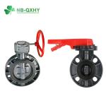 Water Supply PVC Handle Material Wafer Butterfly Valve with Flange Connection