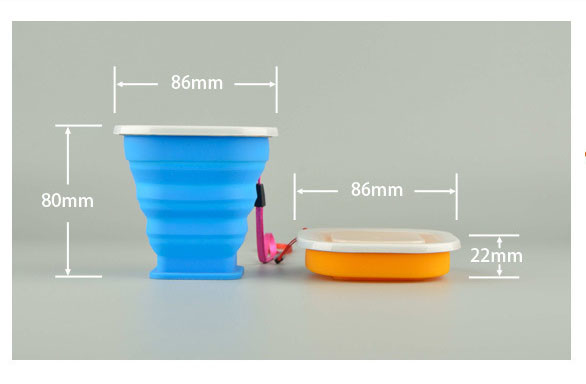 Stainless steel circle silicone folding expansion cup outdoor portable mouth 9*8*4.5cm