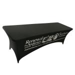 Slim Fitted Custom Logo Tablecloths , Reusable Exhibition Table Covers