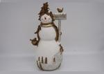 Customized Christmas Snowman Figurines , Polyresin Christmas Ornaments Crafts
