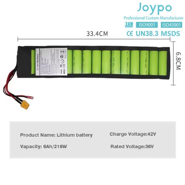 Joypo 18650 21700 Electric Scooter Lithium Battery Pack 36V 6Ah Lithium Battery