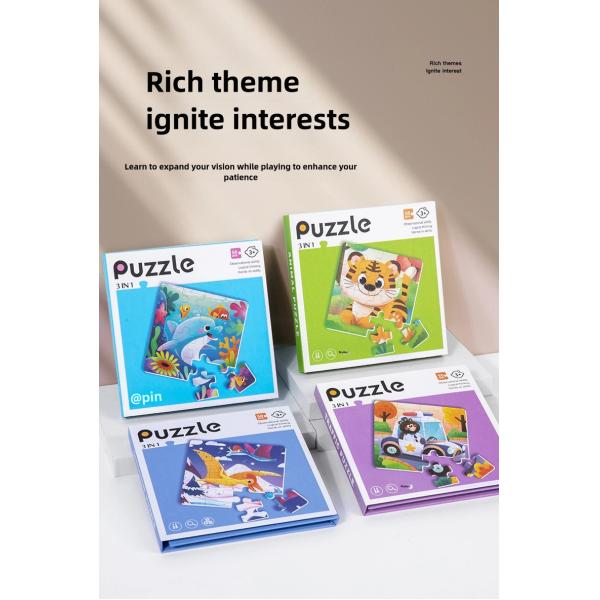 Wholesale Educational Montessori Animal Puzzles Kids' Paper Jigsaw Toys for Toddlers Aged 3+ Years Wholesale