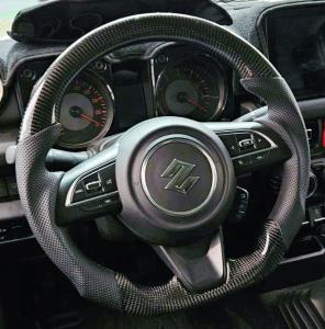 China Suzuki Series Black Carbon Fiber Steering Wheel With Enhanced Grip For Heavy Duty Vehicles wholesale