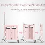 Foldable Cart With Stair Climbing Wheels, Collapsible Rolling Crate Telescoping
