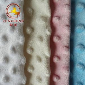 China 100% polyester soft skin friendly embossed minky dot velvet fabric wholesale