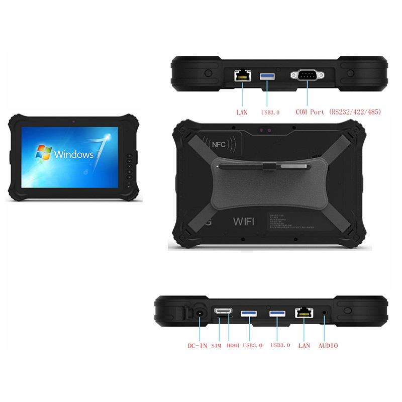 Nfc Rfid Scanner Rugged Tablet Pc Windows 10 4g Lte Gps