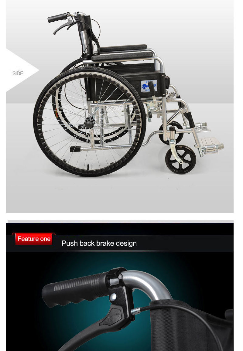 Ultralight Lightweight Aluminium Folding Wheelchairs For Handicapped
