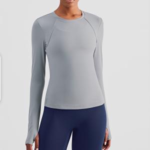 China Long Sleeve Crew Neck Women Equestrian Tops Running Fitness Breathable wholesale