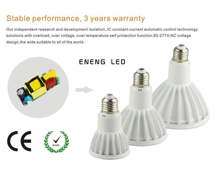 high lumens E2712W dimmable led par30 spot light with cob led led par30 light Track lamp to Replace 45W metal halide