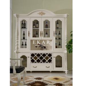 China white wooden 4 doors glass cabinet wholesale