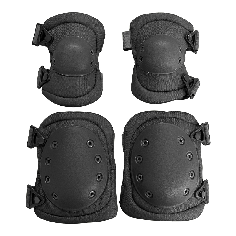 Black Knee Pads and Elbow Pads for Advanced Protection in Outdoor Professional Sports