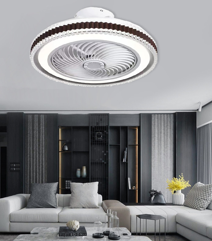 42 Bladeless Ceiling Fan With Light Flush Mount Chandelier Fan