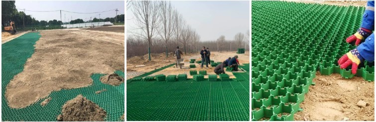 Hexagonal Polypropylene Grass Plastic Parking Grids Geogrid For Horse Paddocks