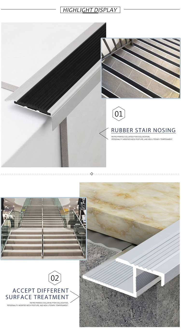 450 Mcd Aluminium Stair Nosing Edge Trim 8.5mm Height Nonradioactive Nontoxic