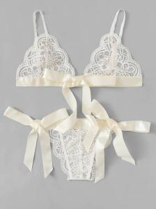 China V-Neck Open Back 3XL 4XL Plus Babydoll Lingerie White Bodysuit Sling Lace wholesale