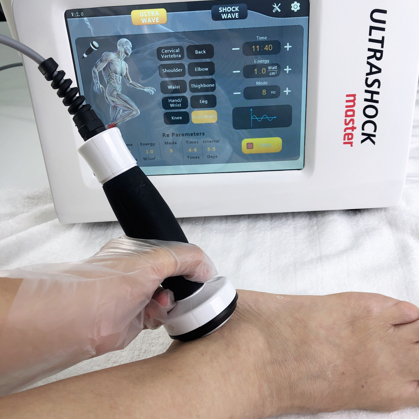 Pneumatic Ballistic 3W/CM2 Ultrasound Therapy Machine