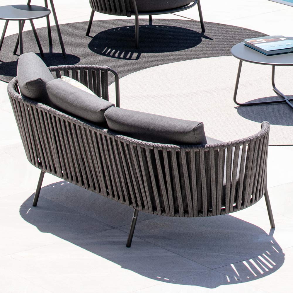 Villa Outdoor Sofa Set with Steel Frame and Handcrafted Rope AJUNION Luxury Garden Set