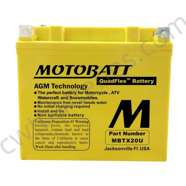 Activated ATV MOTOBATT MBTX20U Quadflex Battery 12V 21Ah AGM Recreational