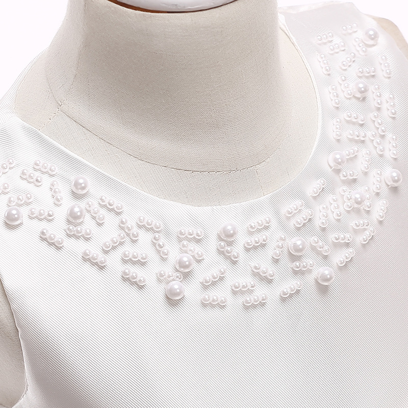 European and American new summer children's clothing mesh princess puffy dress beaded sleeveless girls show skirt