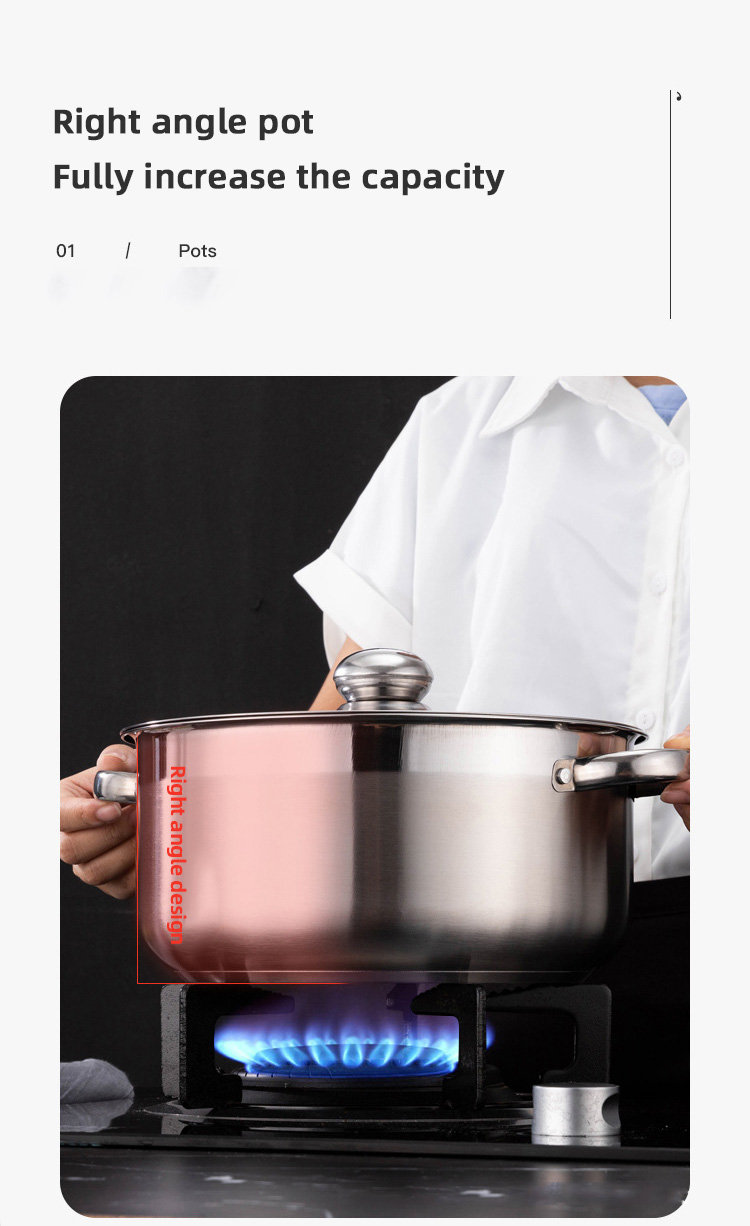 Hot Selling Kitchen Cooking Pot Set Stainless Steel Soup & Stock Pots Cookware Cooking Soup Pot Set