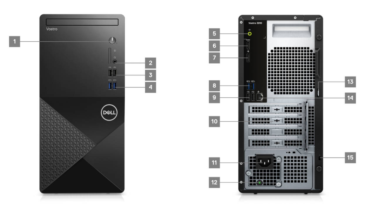 Intel Core i7 12th Gen Vostro 3910 Desktop Computer 16GB 512 SSD Business Work Combo