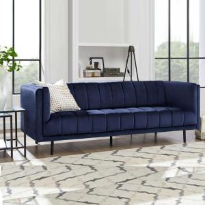 China 9513 Blue Velvet Home Furniture Sofas Practical with Chenille Cover wholesale