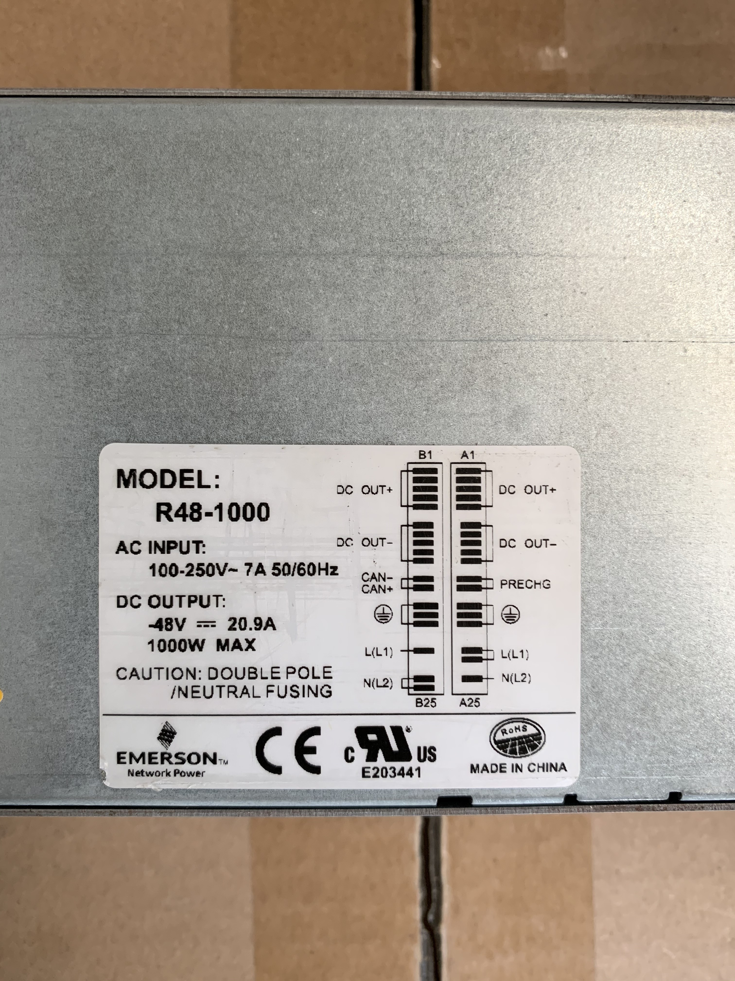 Vertiv / Emerson R48-1000 48V 1000W R48-1000A Rectifier Module DC Telecom Power Supply For Netsure 212c23