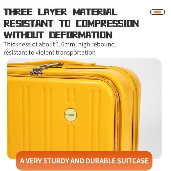 18 inch mini suitcase Carry-on travel luggage ABS New Multi-Functional Front-Opening Suitcase Hard-Shell Suitcase with Spinner Wheels Front-Opening
