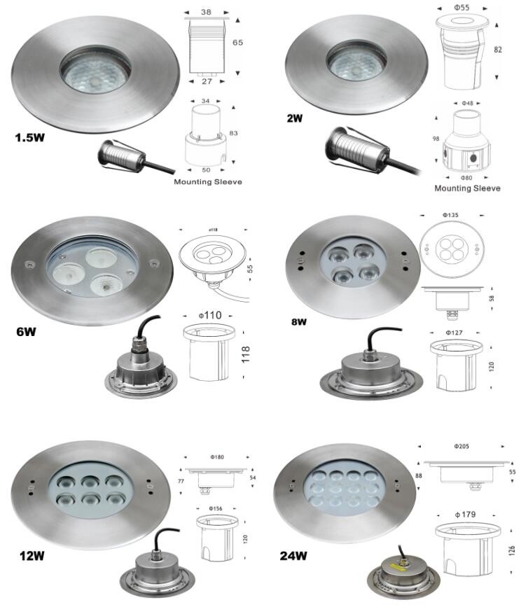 Rgbw Underwater LED Lights Recessed Type , 72W Dmx Pool Light 2 Years Warranty