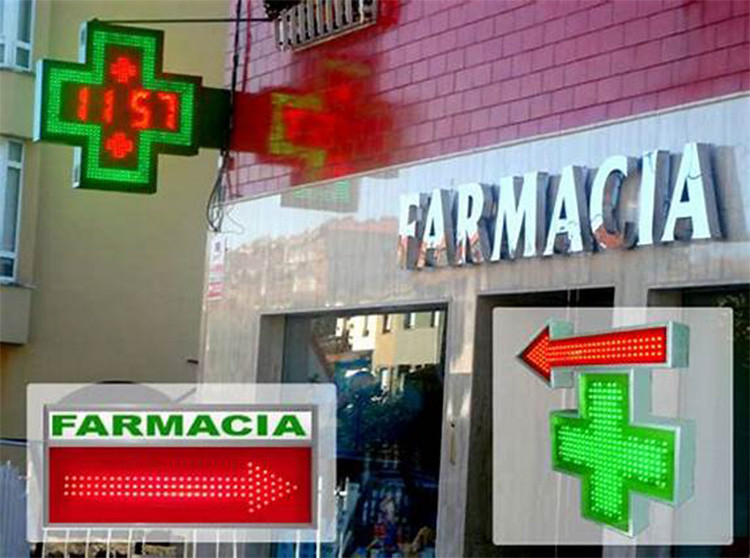 Iron Cabinet Outdoor Led Screen 7000cd/Sqm Anti Rust P10 Cross Pharmacy