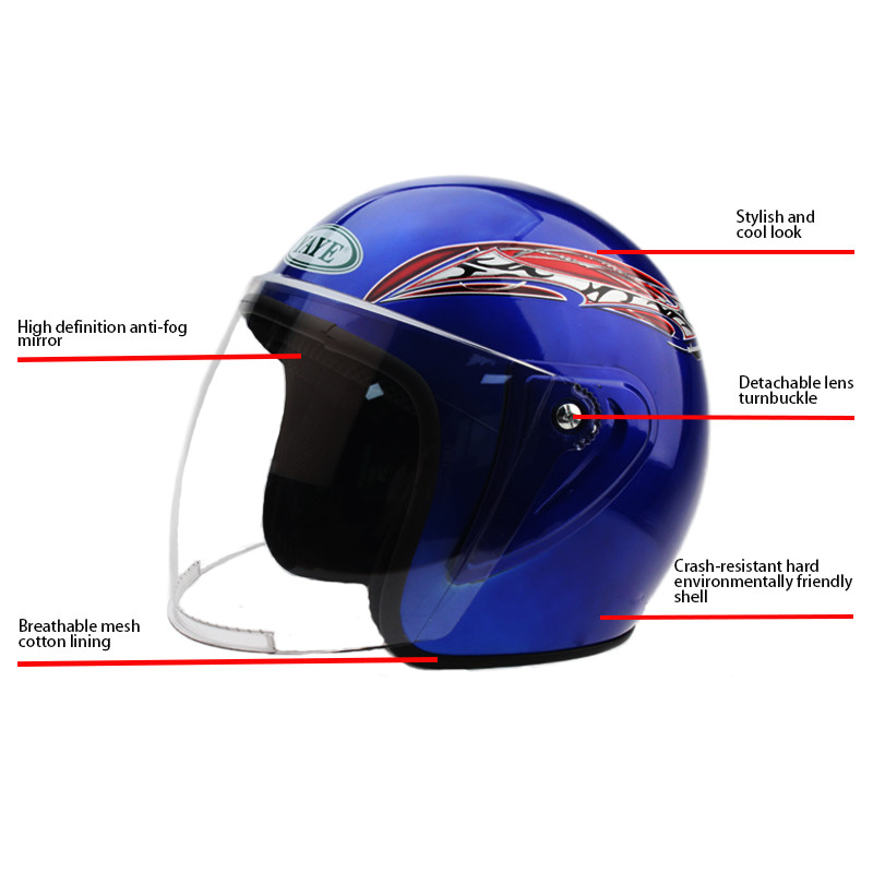 Hd anti-fog lens Half Face Motorcycle Helmet off-road helmet For Adults Helmet Motorcycle Accessories Head Guard