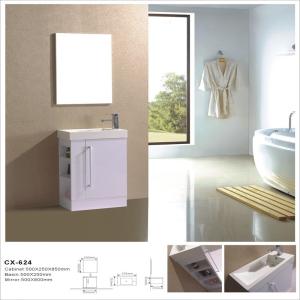 China Side Open MDF Bathroom Cabinet With Mirror , Stand Alone Bathroom Vanity wholesale
