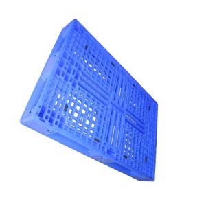 China Blue PE Plastic Pallet 1200 X 800 SGS Six Runners Corrosion Resistant wholesale