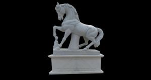 China Life size outdoor garden marble horse statue,stone horse sculptures for park wholesale