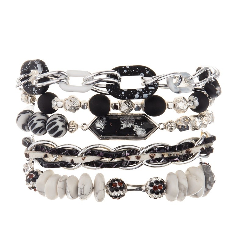 Lady White Natural Turquoise Bracelets Customized With Shine Rock Ball