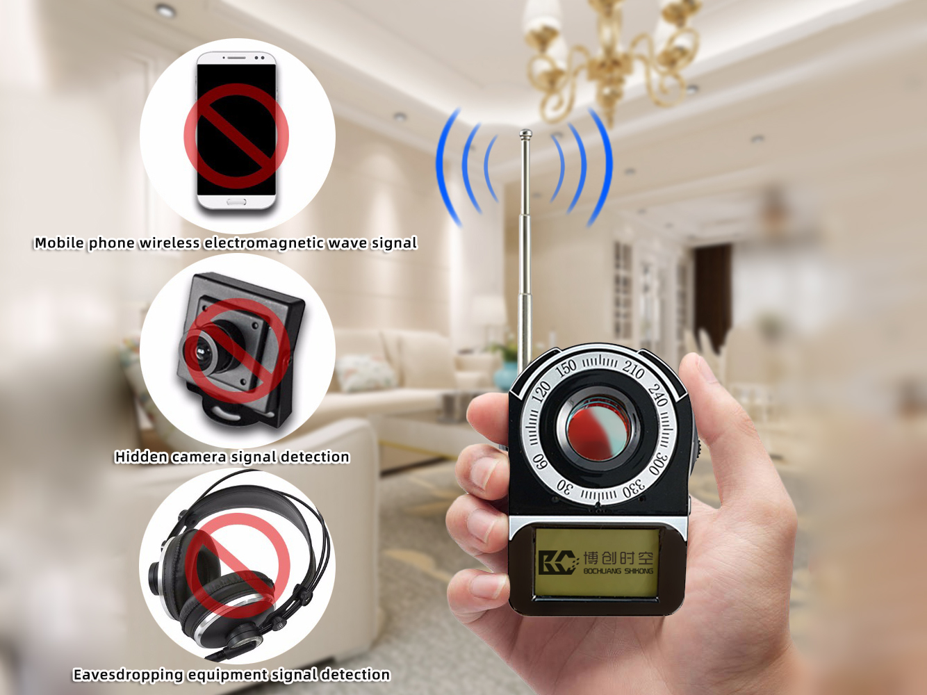 CC-309 LED Mini Full Band Detector Bug Detection Anti-hidden Camera Wireless Signal Detector