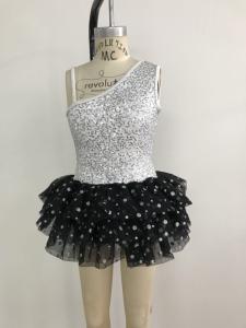 China Kids Dance Clothes , Toddler Ballet Clothes Silver And Black Color wholesale