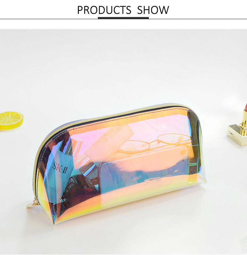 TPU Custom Clear Waterproof Holographic Cosmetic Bag