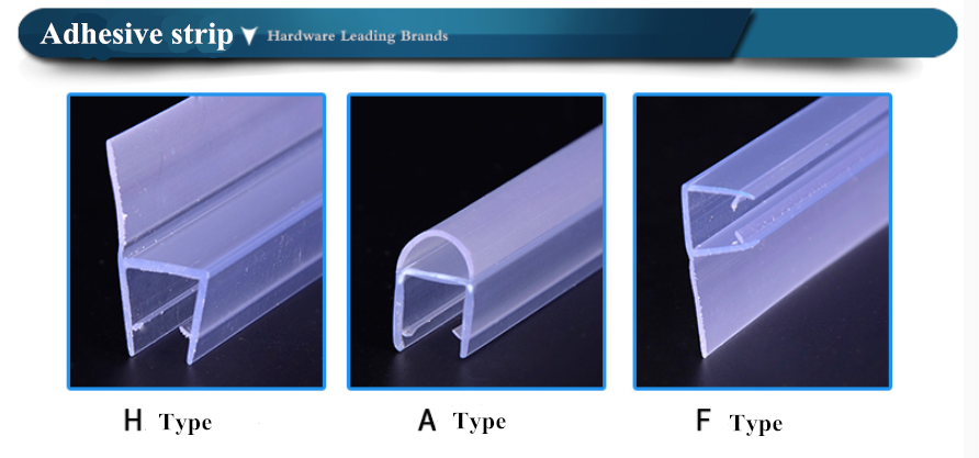 Transparent Glass Doors Design Waterproof Glass Shower Door Seal Strip for 6-12MM