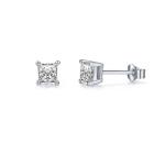 Hip Hop Moissanite Princess Cut Earrings Diamond Stud 14k Gold OEM