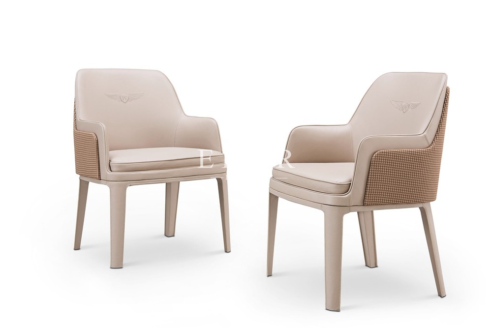 French Style Dining Chair Fabric Upholstered Dining Chair W005D6