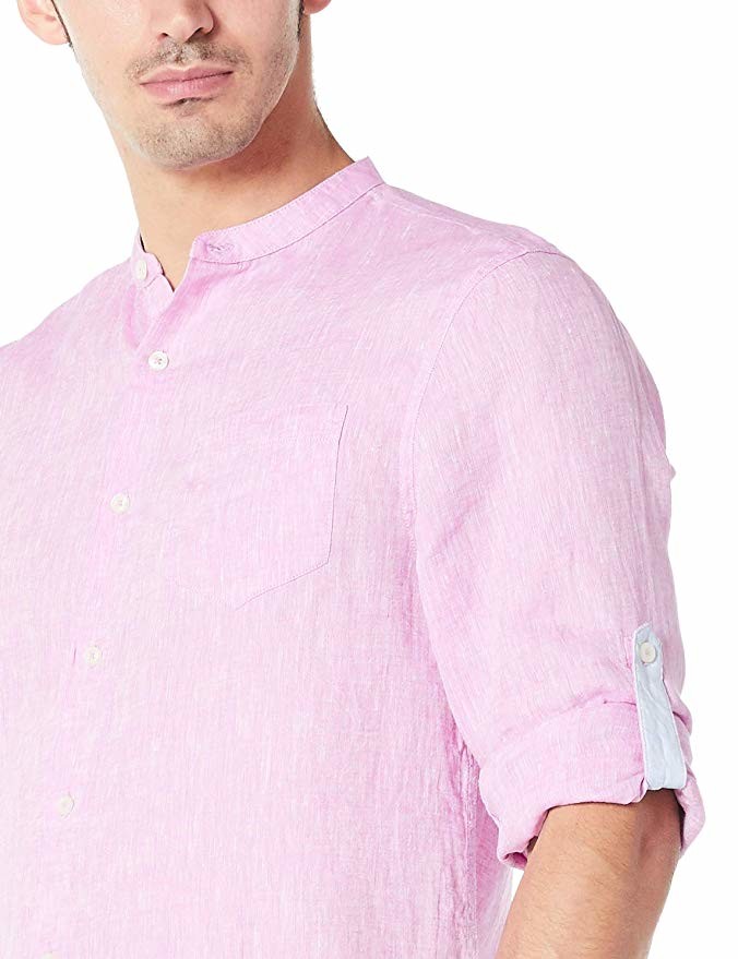 Xs-Xxxl Custom Men'S 100 Percent Linen Shirts Solid Color Casual Style