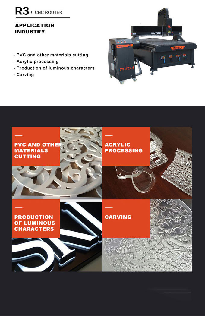 AC380V 24000rpm Auto CNC Router Wood Carving Machine With Servo Motor