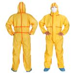 High Low PH Chemical Proof Suit PP PE Coated Type 3 Disposable Hooded Coverall