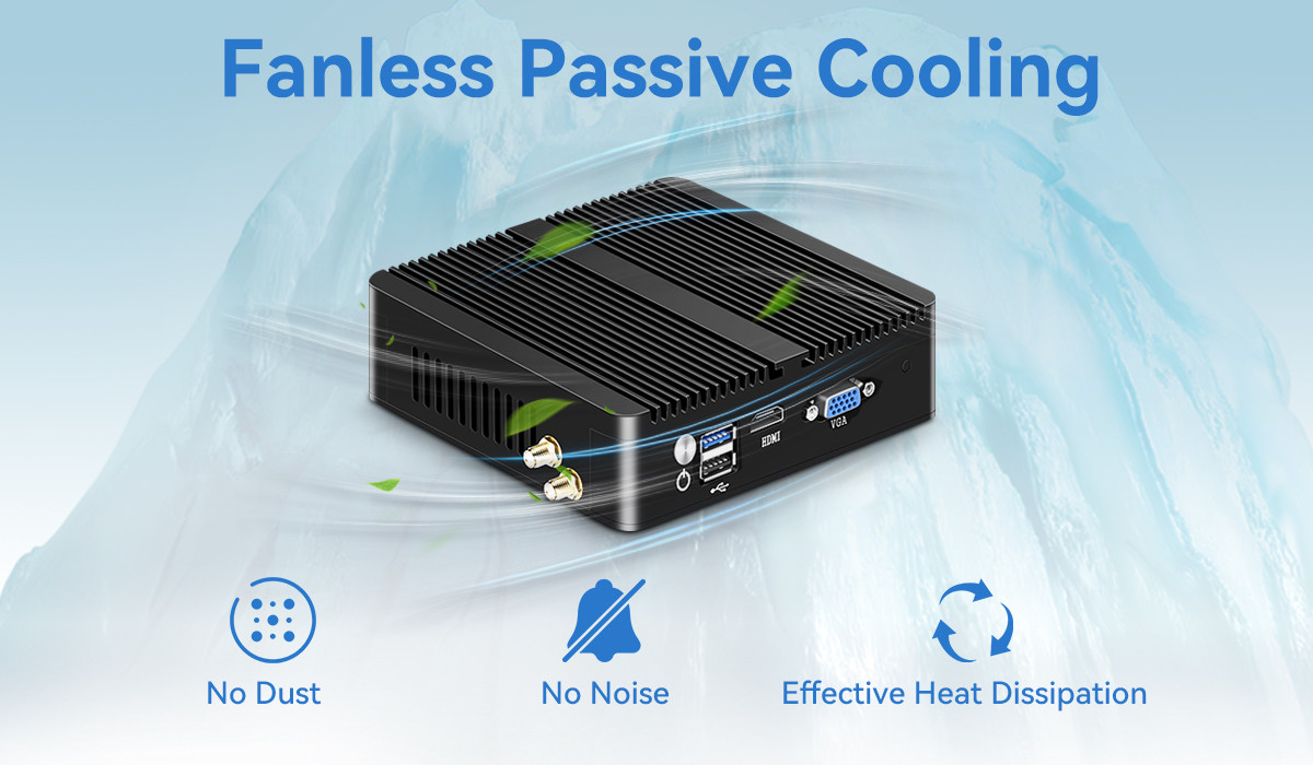 4 LAN DDR3L Firewall Router Fanless Mini PC Intel Celeron Series J1900