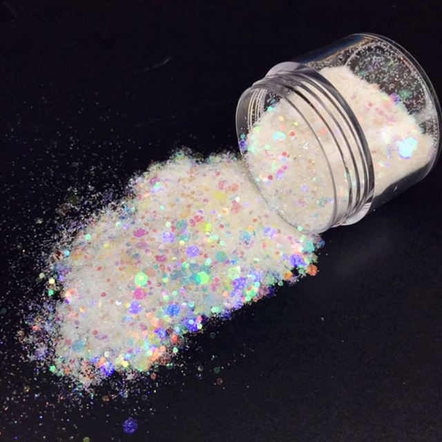 Shiny Metallic Glitter Powder Excellent Nail Art Effect with Rainbow Glitter Mixed 24 Colors Brightness Rainbow Mixed