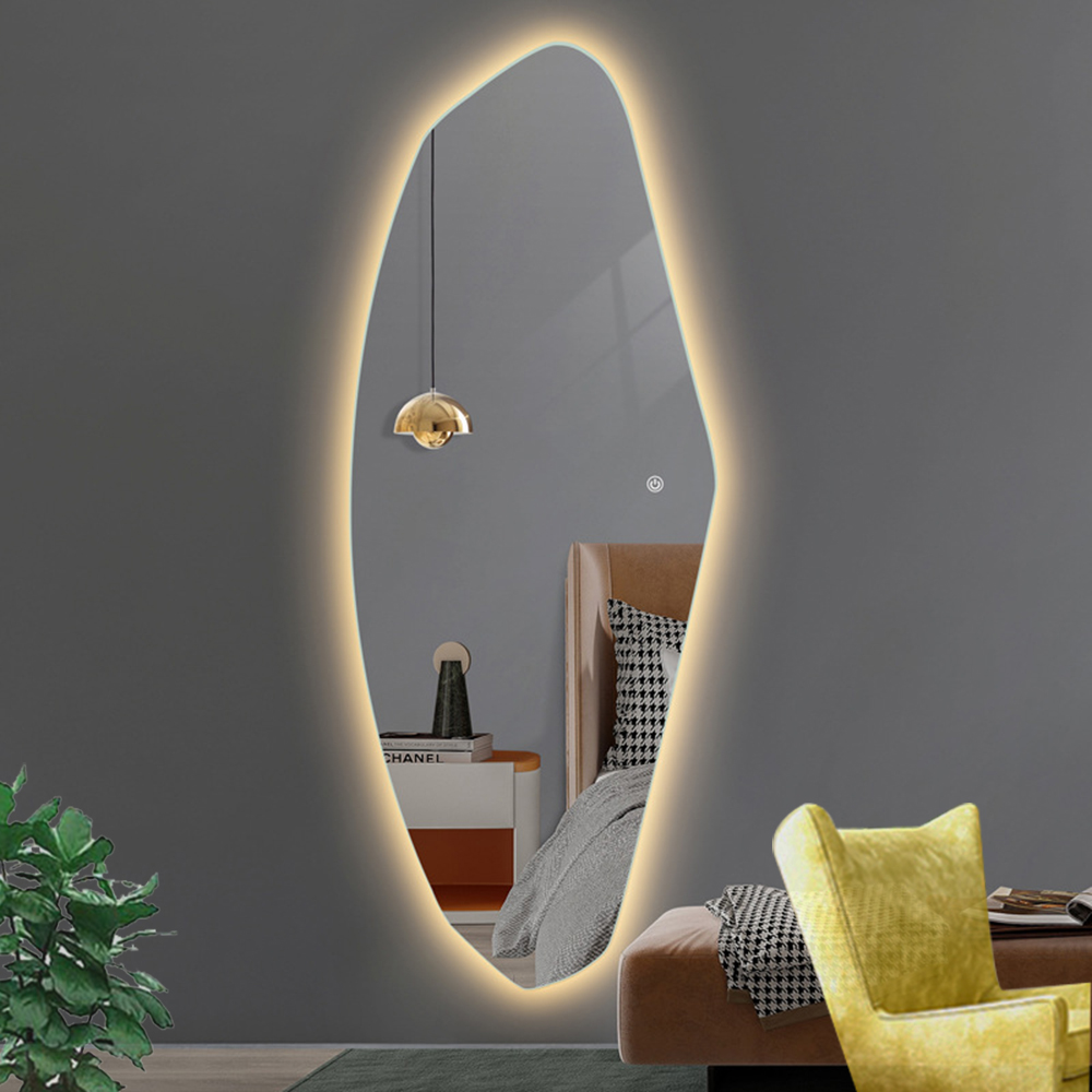 Customized Size Led Touch Bevelled Smart Fitness Bath Backlit Mirror for Salon Makeup