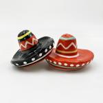 Hand Drawn Hat Shape Ceramic Salt And Pepper Shaker For House Decoration Gift