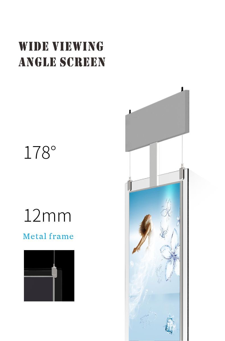 43inches 55inches Advertising LCD Display Ceiling Type Double Sided Window Display